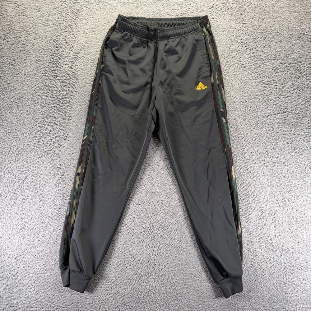 Adidas Primegreen Pant Men M Gray Polyester Track Tapered Jogger 3-Stripe Sports